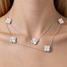 Bejeweled Clover Chain Drop Necklace | Palazzo Couture