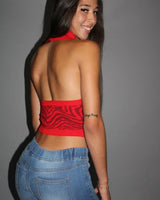 Notice Me Top - Red for women - sleeveless top by Palazzo Couture