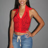 Notice Me Top - Red for women - sleeveless top by Palazzo Couture
