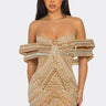 Women's Nude mini dress elegant style back view