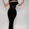 Obsidian Seduction Mesh Skirt Set - Black close up of mesh top design and fabric