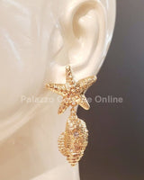 Ocean Dreams Dangle Earrings (Gold) - Palazzo Couture Online