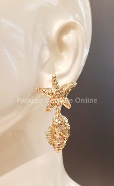 Ocean Dreams Dangle Earrings (Gold) - Palazzo Couture Online