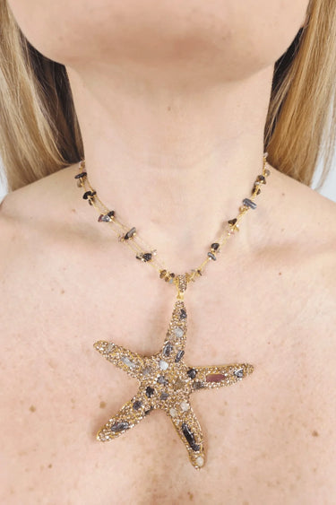 Ocean Jewel Starfish Necklace Gold for women - fashion jewelry by Palazzo Couture