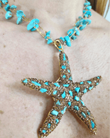 Ocean Jewel Starfish Necklace Turquoise - Palazzo Couture Online