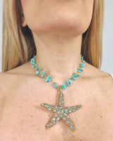 Ocean Jewel Starfish Necklace Turquoise - Palazzo Couture Online
