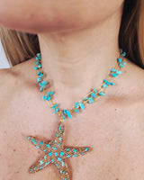 Ocean Jewel Starfish Necklace Turquoise - Palazzo Couture Online