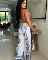 Ocean Muse Shell Pant Set - Blueshell - Palazzo Couture Online