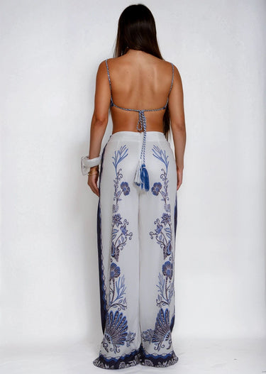 Ocean Muse Shell Pant Set - Blueshell - Palazzo Couture Online