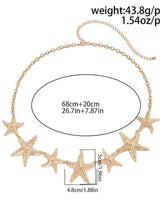 Ocean Starfish Waist Chain Belt Gold - Palazzo Couture Online