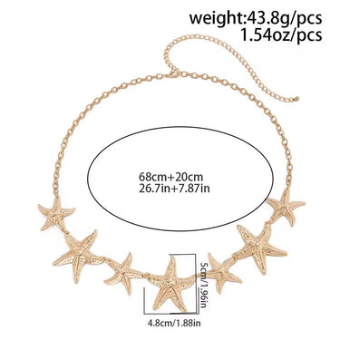 Ocean Starfish Waist Chain Belt Gold - Palazzo Couture Online