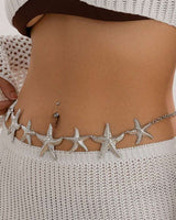 Ocean Starfish Waist Chain Belt Silver - Palazzo Couture Online