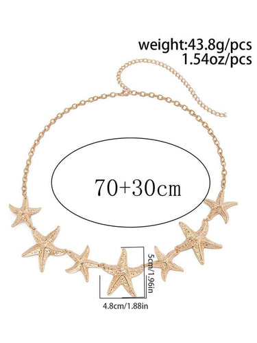 Ocean Starfish Waist Chain Belt Silver - Palazzo Couture Online