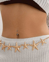 Ocean Starfish Waist Chain Belt Gold for women - fashion belt by Palazzo Couture