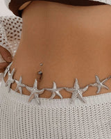 Ocean Starfish Waist Chain Belt Silver for women - fashion belt by Palazzo Couture