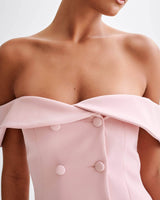 Off - Shoulder Grace Pleated Skirt Set - Palazzo Couture Online