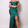 off‑shoulder ruffled maxi dress – Draped Twist-Front Maxi in Green front view showing full-length maxi silhouette