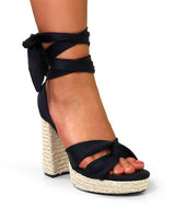 Strappy black sandals for women with wrap-around ribbon – perfect for evening wear