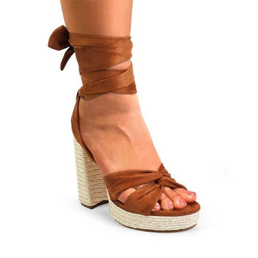 Stylish tan strappy wrap sandals for women – ideal for day-to-night wear