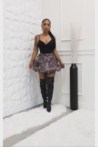 On The Prowl Mini Skirt - Leopard Print - Palazzo Couture Online