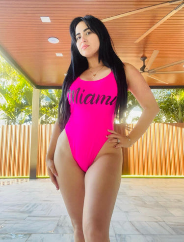 One Piece Miami Vibes Bathingsuit (Fuchsia) - Palazzo Couture Online