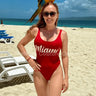 One Piece Miami Vibes Bathingsuit Red - front view