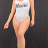 One Piece Miami Vibes Bathingsuit (White) - front view