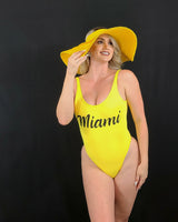 One Piece Miami Vibes Bathingsuit (Yellow) - Palazzo Couture Online
