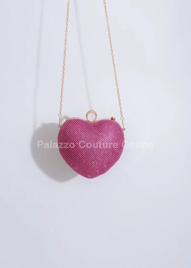 Open Your Heart Clutch (Fuchsia) - Palazzo Couture Online