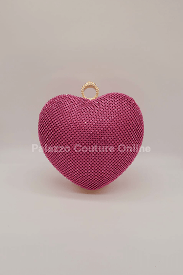 Open Your Heart Clutch (Fuchsia) - Palazzo Couture Online