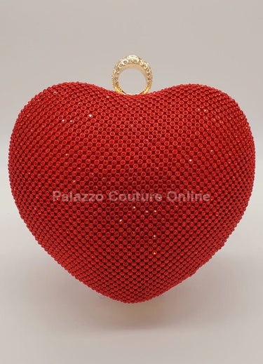 Vibrant red heart handbag accessory—rhinestone evening piece