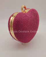 Open Your Heart Clutch Rhinestone Sparkle Evening Bag (Fuchsia) - trendy women's bag