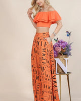 Tangerine Vogue Print Graphic Palazzo Pants - view 5