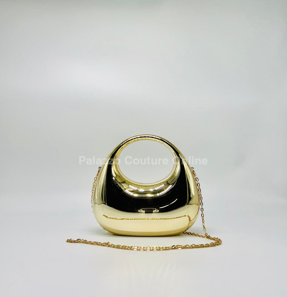 Orbit Gleam Metallic Clutch (Gold) Hand Bag