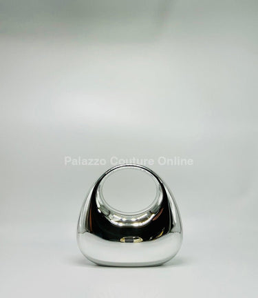 Orbit Gleam Metallic Clutch (Silver) - Palazzo Couture Online