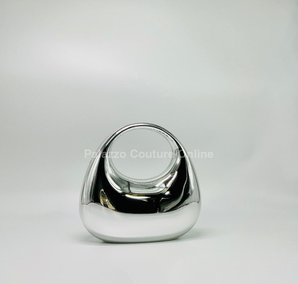 Orbit Gleam Metallic Clutch (Silver) Hand Bag
