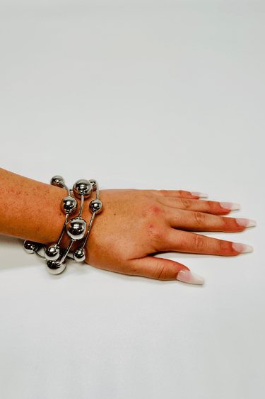 Orbital Flow Cuff (Silver) - Palazzo Couture Online