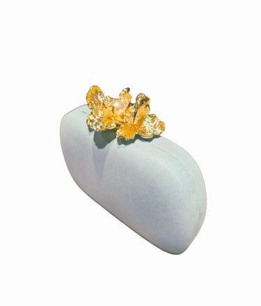 Orchid Bloom Clutch (Blue) - Palazzo Couture Online