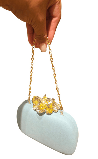 Orchid Bloom Clutch (Blue) - Palazzo Couture Online