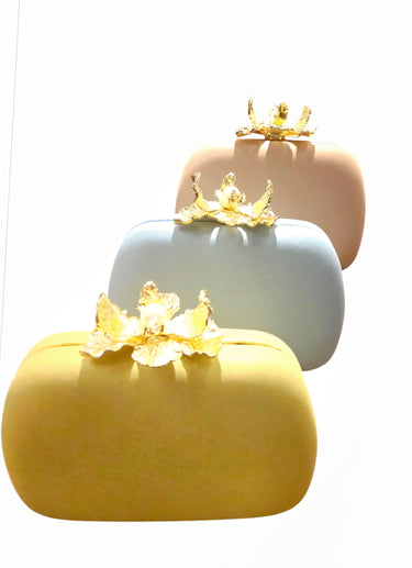 Orchid Bloom Clutch (Blue) - Palazzo Couture Online