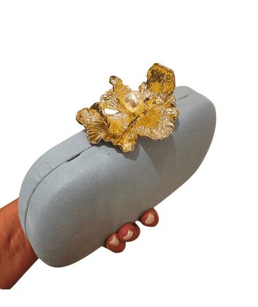 Orchid Bloom Clutch (Blue) - Palazzo Couture Online