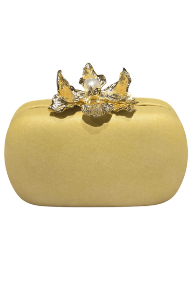 Orchid Bloom Clutch (Yellow) - Palazzo Couture Online
