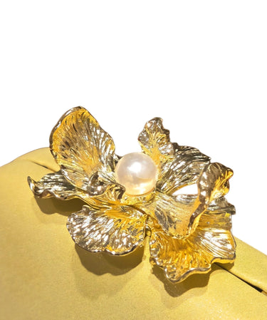 Orchid Bloom Clutch (Yellow) - stylish purse for going out