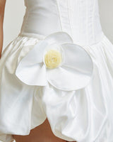 Orchid Bloom Corset Mini Dress - White - Palazzo Couture Online