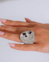 Silver statement ring – modern bold sterling silver accessory