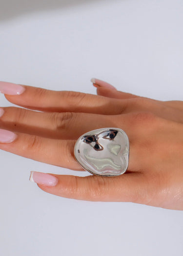 Silver statement ring – modern bold sterling silver accessory