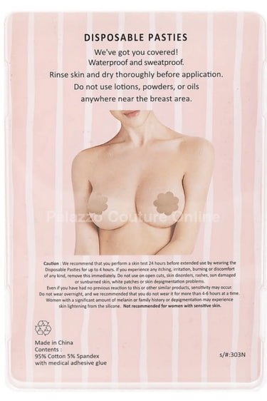 3 Pairs Breast Petal Pasties Nude, Dark Nude and Black - silicone bra and pasties for women