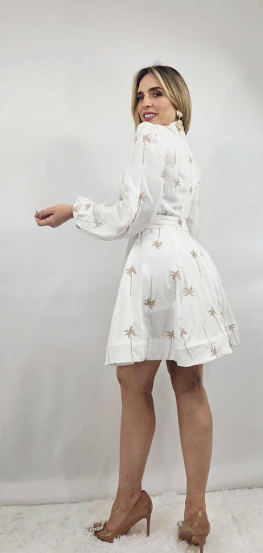 Palm Breeze Shirt Dress White - Palazzo Couture Online