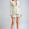 Women's Natural short set blazer style back view