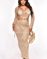 Paradise Cover Up Maxi Dress (Nude) for women - beach cover up by Palazzo Couture